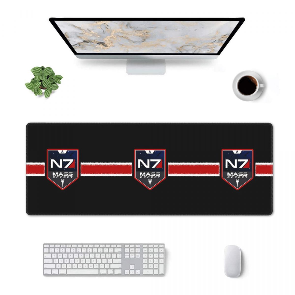 Pc Gaming Icon - แผ่นรองเมาส์ขนาดใหญ่ N7 รุ่นใหม่ ไอคอนเกมเมอร์ แผ่นรองสำหรับคอมพิวเตอร์ แล็ปท็อป