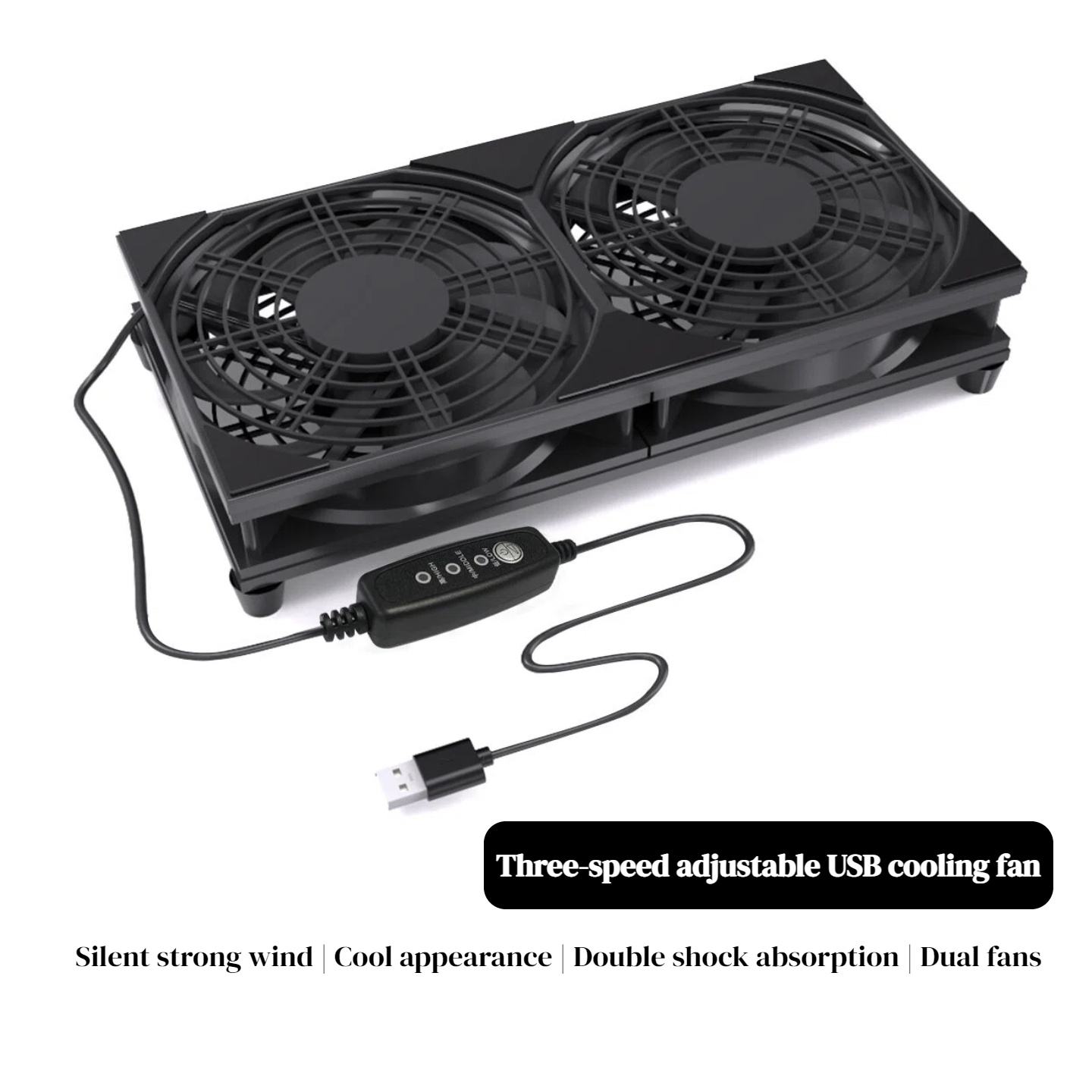 Pc Gaming Ff - พัดลมระบายความร้อนแบบ USB คู่ พร้อมระบบควบคุมความเร็ว 3 ระดับ