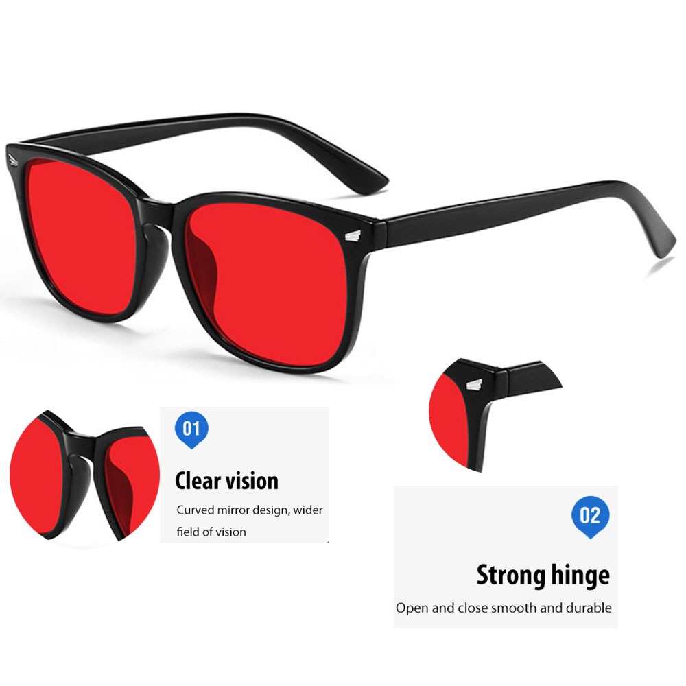 Gaming Glasses Blue Light - แว่นตาป้องกันแสงสีฟ้า เลนส์สีแดงสำหรับเล่นเกมคอมพิวเตอร์ ลดอาการปวดตา แว่นตาบลูไลท์ แว่นตาสำหรับผู้ชาย แว่นตาสำหรับนอนหลับ