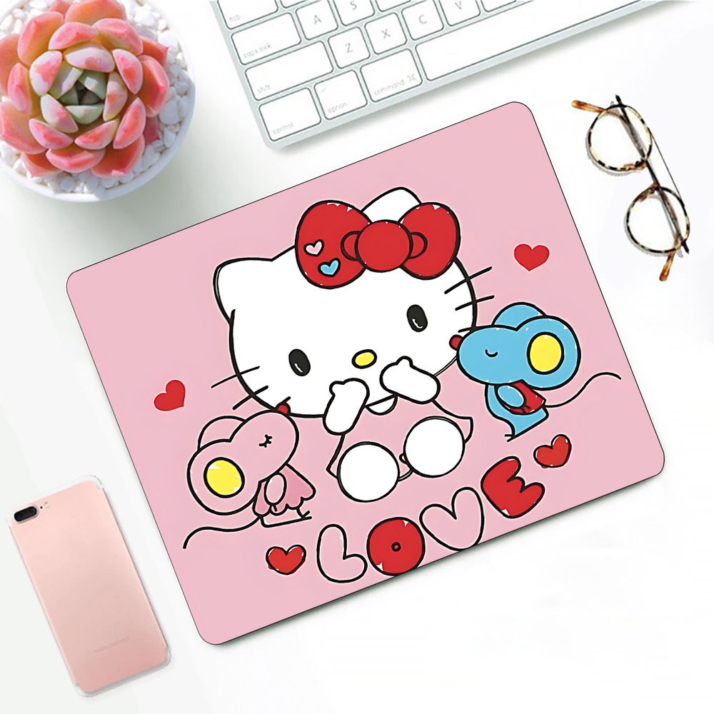 Pc Gaming Pink - แผ่นรองเมาส์ขนาดเล็กลาย Hello Kitty, แผ่นรองเมาส์สำหรับเล่นเกมส์ขนาดเล็กสำหรับ PC แผ่นรองเมาส์สำหรับเล่นเกมคอมพิวเตอร์หรือออฟฟิศ