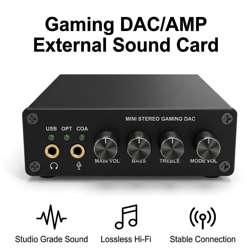 Pc Gaming Windows 7 - มินิแอมพลิฟายเออร์หูฟังสำหรับเล่นเกม DAC การ์ดเสียงภายนอก USB Optical Coaxial