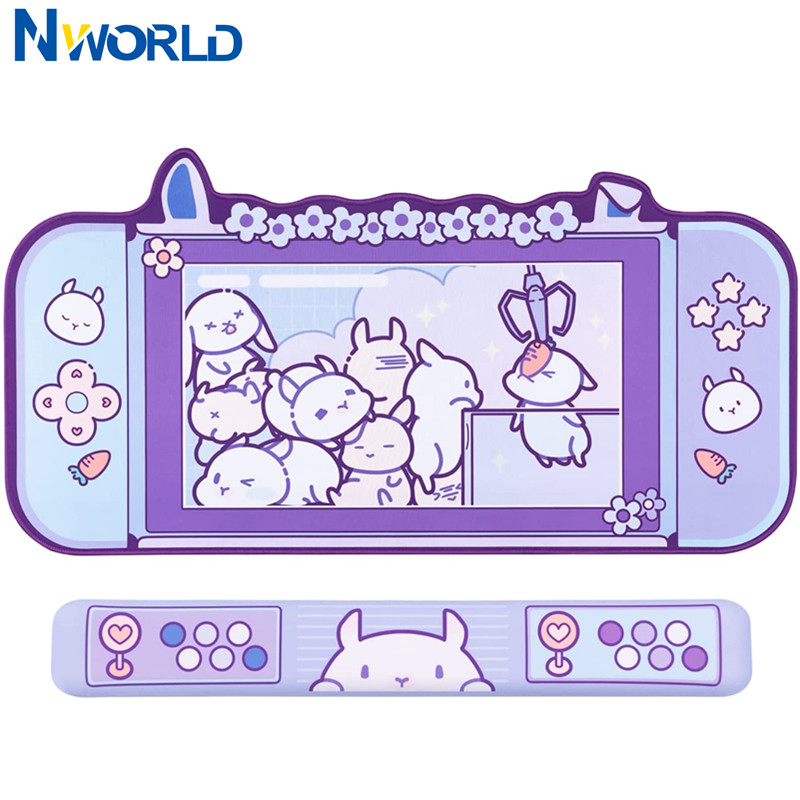 Pc Gaming Pink - ขนาดใหญ่ Kawaii เมาส์สำหรับเล่นเกมส์ Pad น่ารักสีชมพูสีม่วงซากุระกระต่าย Pad