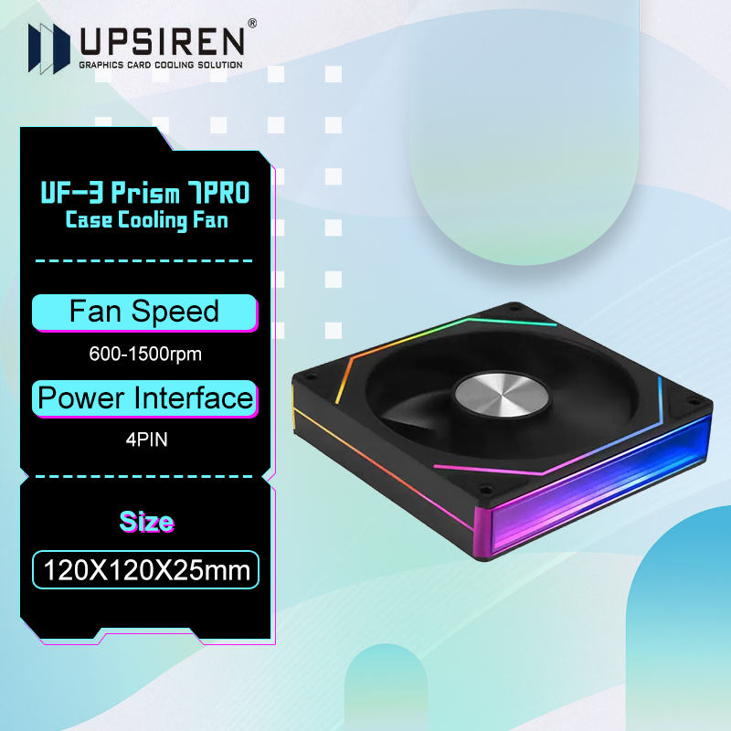 Argb Case Fan - Upsiren UF-3ปริซึม7PRO เคสพัดลมทำความเย็น120mm, รูปแบบแกน CD/เลนส์เต็มสองด้าน/การประสานเมนบอร์ด ARGB