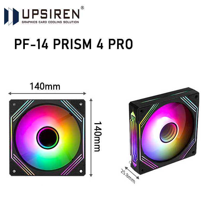 Argb Case Fan - UPSIREN PF-14 PRISM 4PRO คอมพิวเตอร์แชสซีพัดลม 14