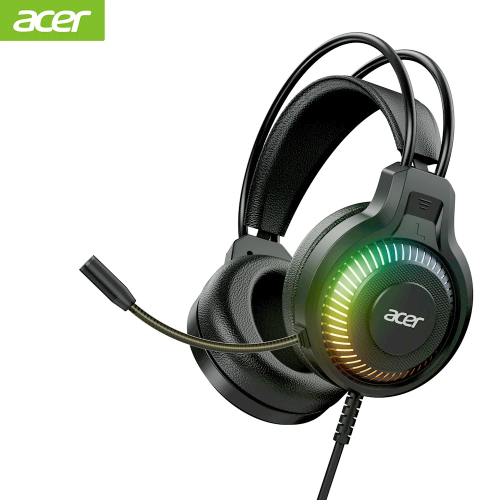 Pc Gaming Vr Headset - เอเซอร์ชุดหูฟังสำหรับเล่นเกมเกมเมอร์ 7.1 สเตอริโอเบสเซอร์ราวด์เสมือนจริงหูฟังหูฟังพร้อมไมโครโฟนไฟ LED สำหรับคอมพิวเตอร์พีซีเกมเมอร์ OHW303