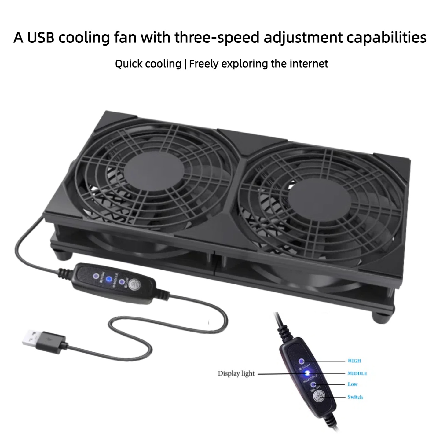 พัดลมระบายความร้อนแบบ USB คู่  - Pc Gaming Ff บทวิจารณ์และราคา