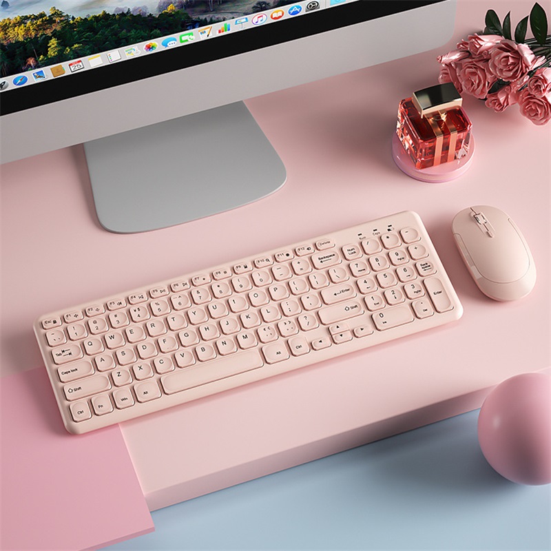 แฟชั่นคีย์บอร์ดไร้สายและเมาส์  - Pc Gaming Pink บทวิจารณ์และราคา