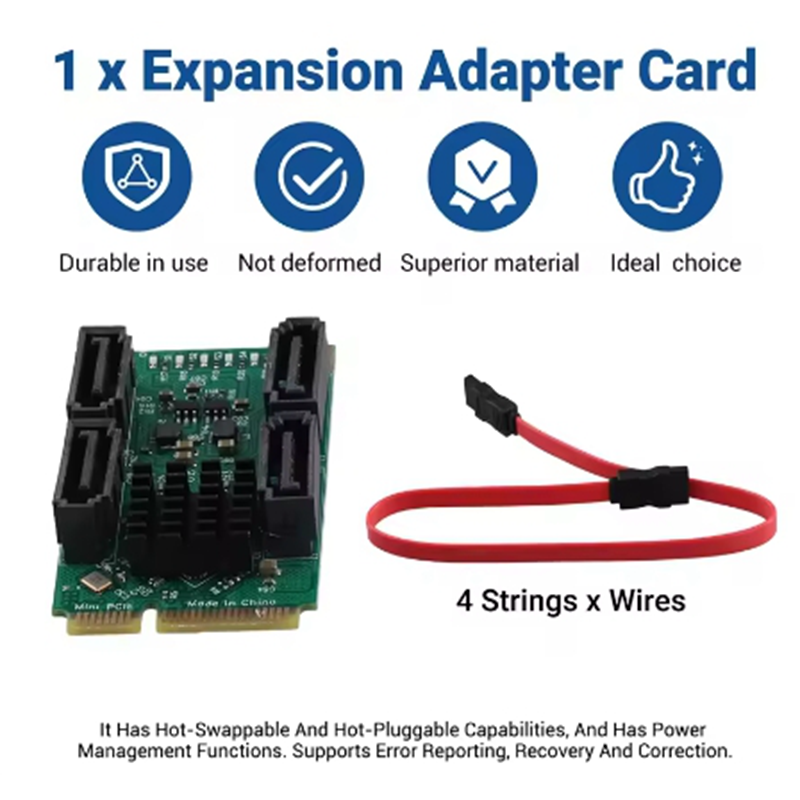 การ์ดแปลง Mini PCI-E เป็น SATA - Pcie Riser Cable บทวิจารณ์และราคา