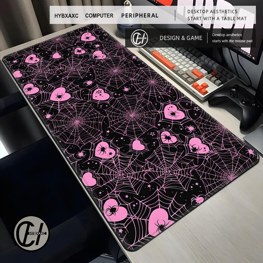 แผ่นรองเมาส์ลายใยแมงมุมสีขาวหร - Pc Gaming Pink บทวิจารณ์และราคา