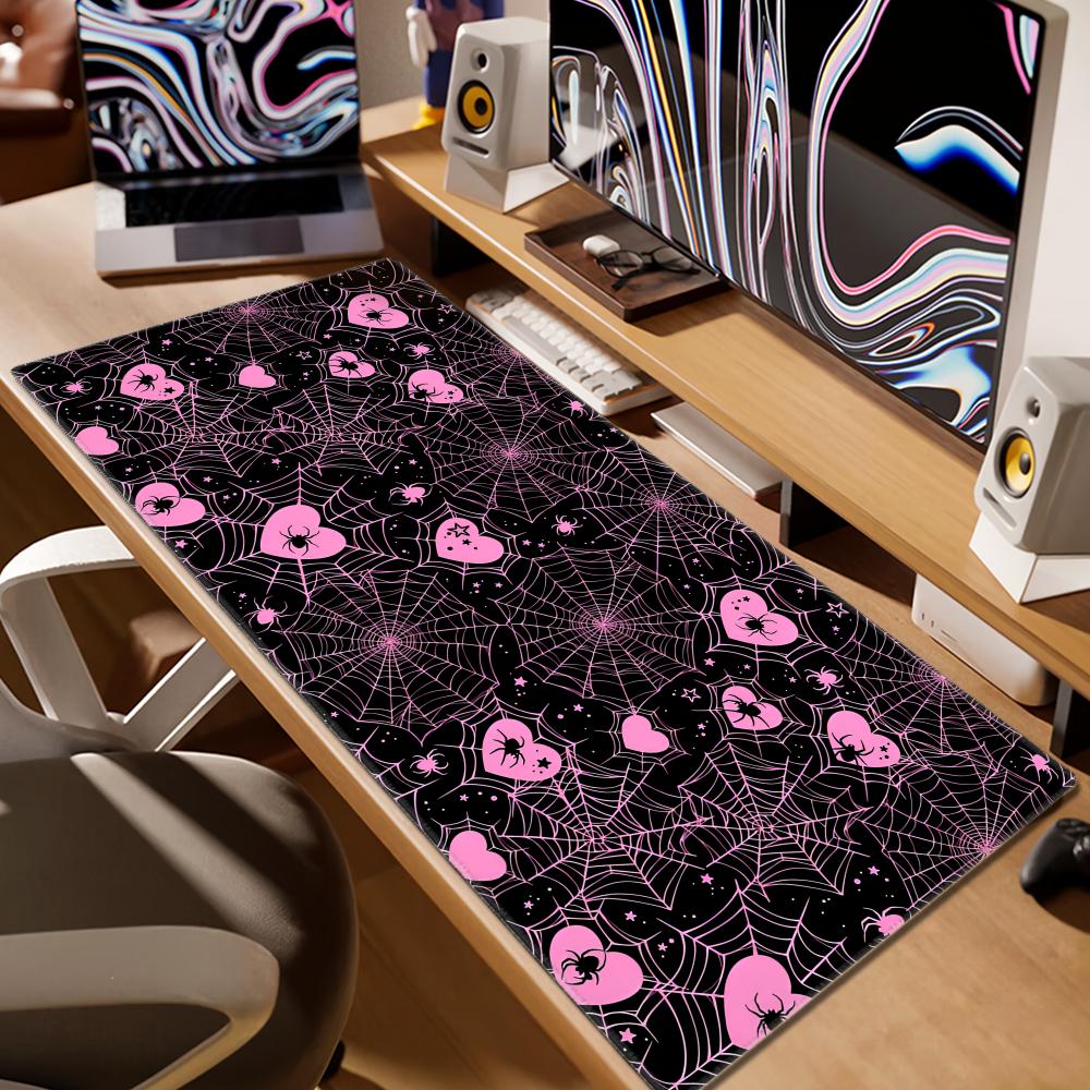 แผ่นรองเมาส์ลายใยแมงมุมสีขาวหร - Pc Gaming Pink บทวิจารณ์และราคา